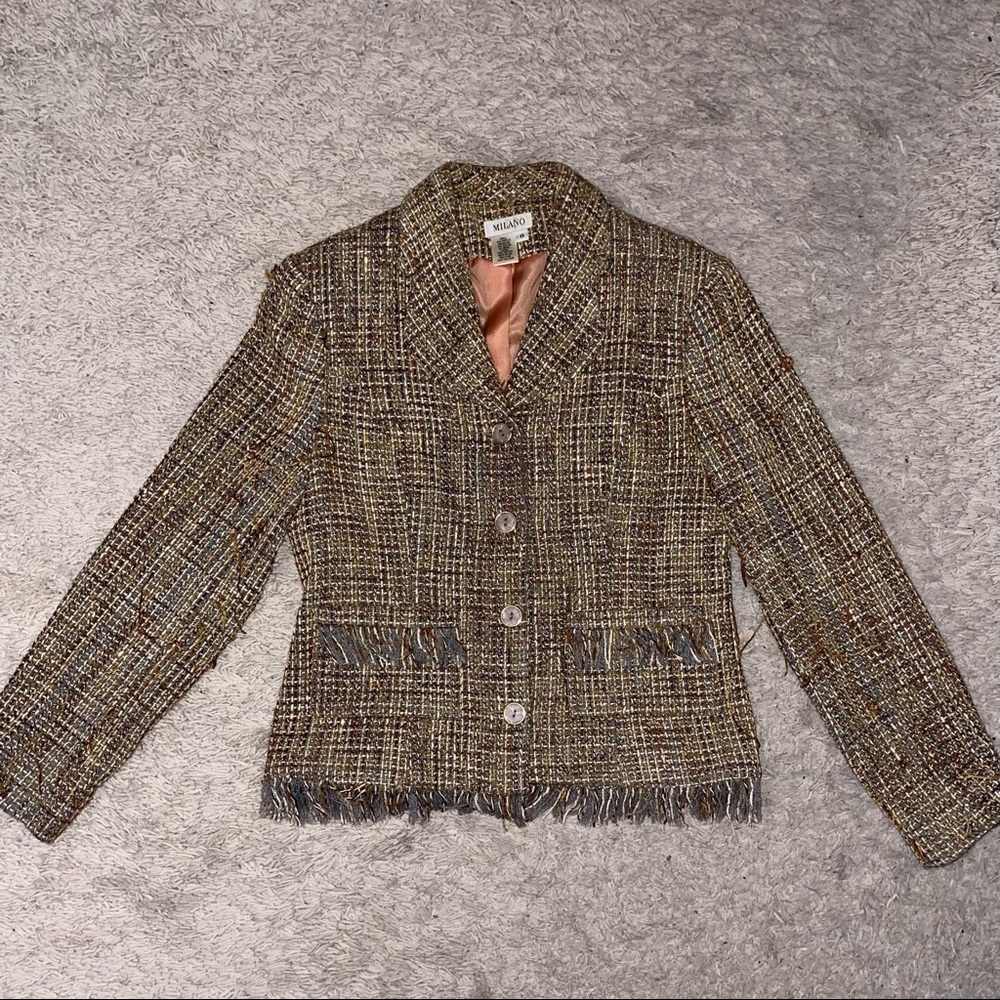 Multi color Tweed blazer / jacket - size 8
